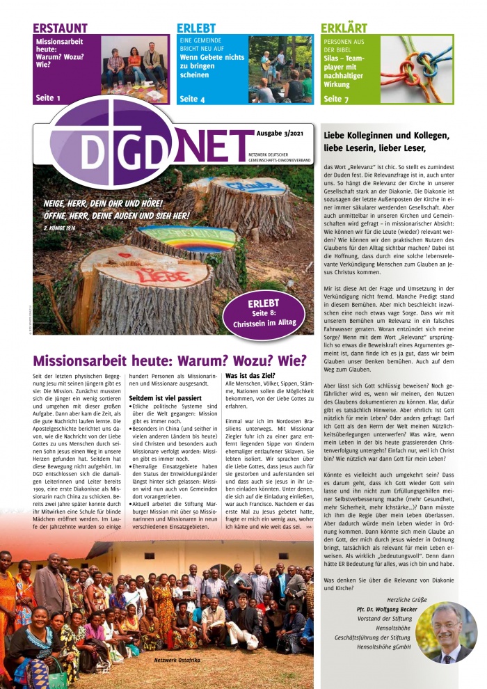 Mitarbeitenden-Zeitung des DGD-Netzwerks: DGD-NET Nr. 3/2021