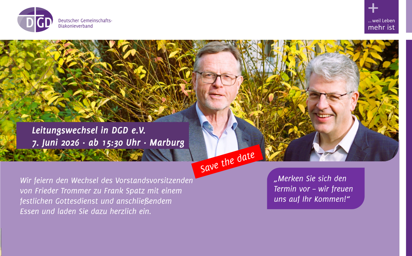 Leitungswechsel im DGD e.V. Sonntag, 7. Juni 2026 ab 15:30 Uhr